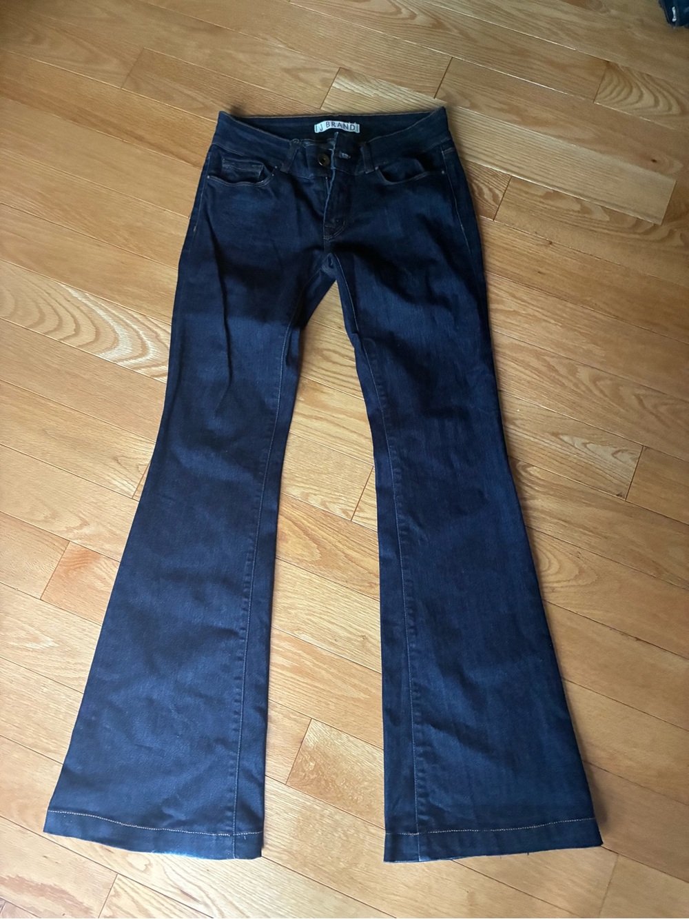 J Brand low rise Dark Indigo Flared Jeans